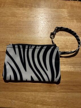 Zebra Print Wristlet Purse - Black & White